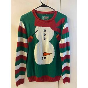 Ugly Christmas stripes sweater Snowman Small S
